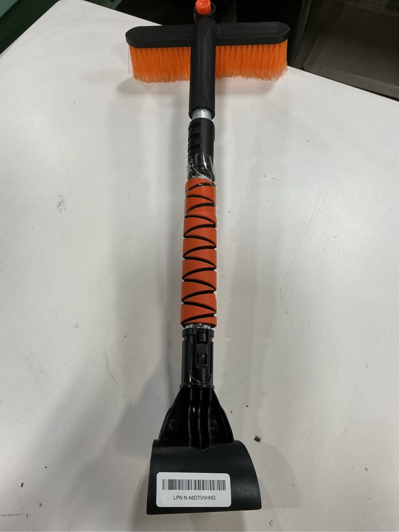 Condition photo showing Good Condition for 33" Snow Brush and ice Scraper for car Windshield, 2 in 1 with 360°Rotating Brush Head, Thick PVC Brush,Detachable and Assembled, with Ergonomic Foam Grip for Cars(Heavy Duty ABS,Orange)