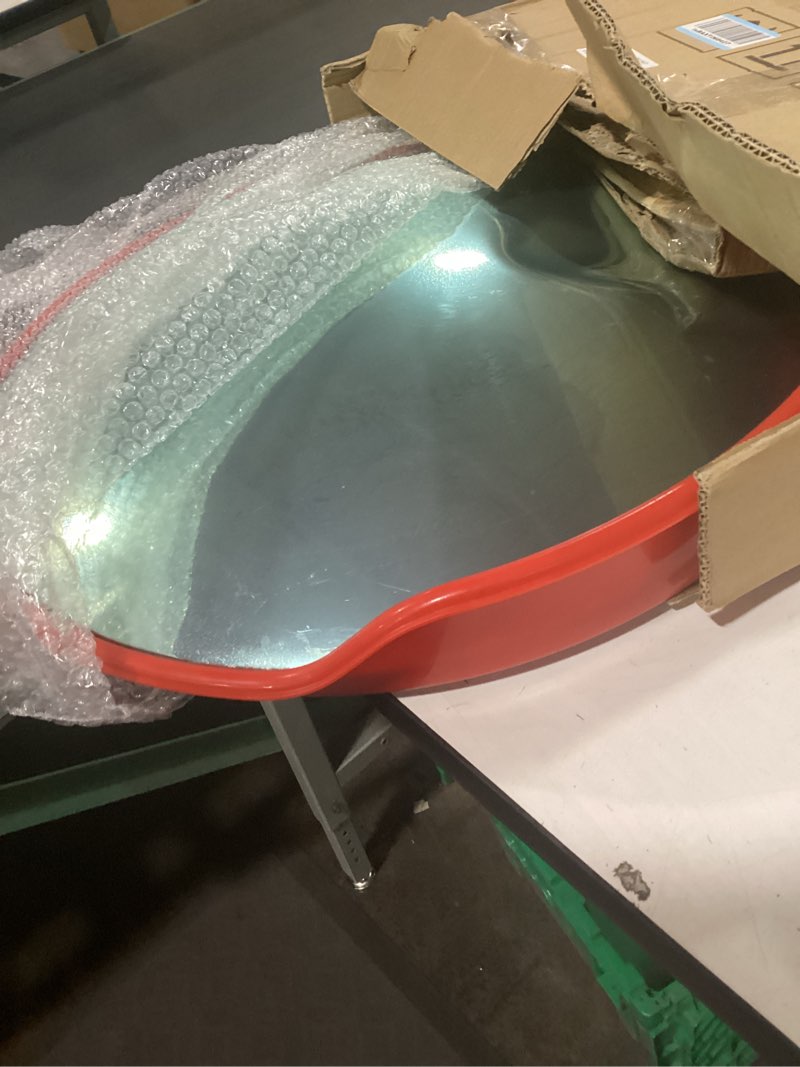 Condition photo showing Good Condition for RELIANCER 24" Convex Security Mirror,Curved Safety Traffic Road Driveway Mirror,Adjustable Safety Corner Surveillance Mirrors,Outdoor Indoor Blind Spot Mirrors For Garage Parking Lot Shop Office