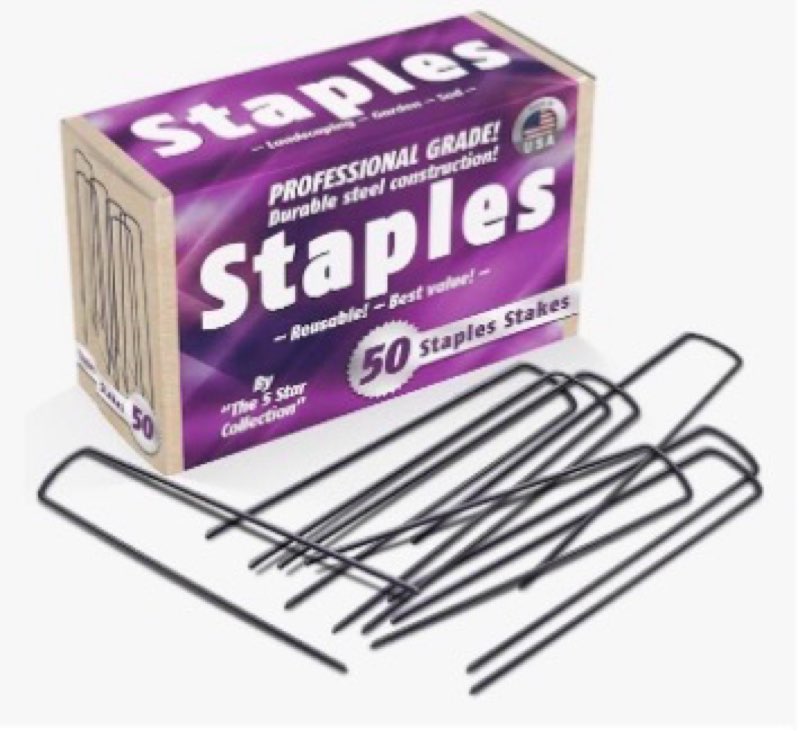 50 6-Inch Garden Landscape Staples Stakes Pins - USA Strong Pro Quality Built to Last. Weed Barrier 