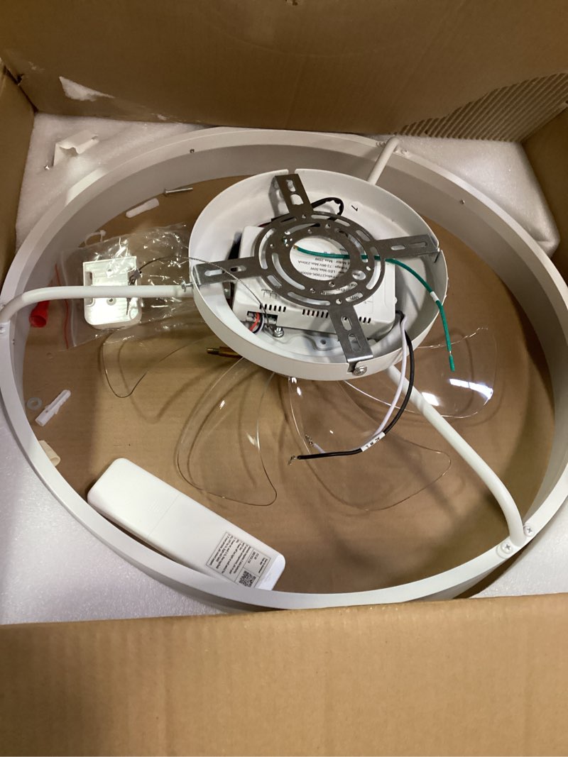 Condition photo showing Good Condition for Smart Ceiling Fans with Light and Remote,20'' Low Profile Ceiling Fan with 6-Speed & Dimmable LED, Alexa/APP Home Voice Control, App, Reversible Airflow, App Timer, for Beedroom?White? White-1002