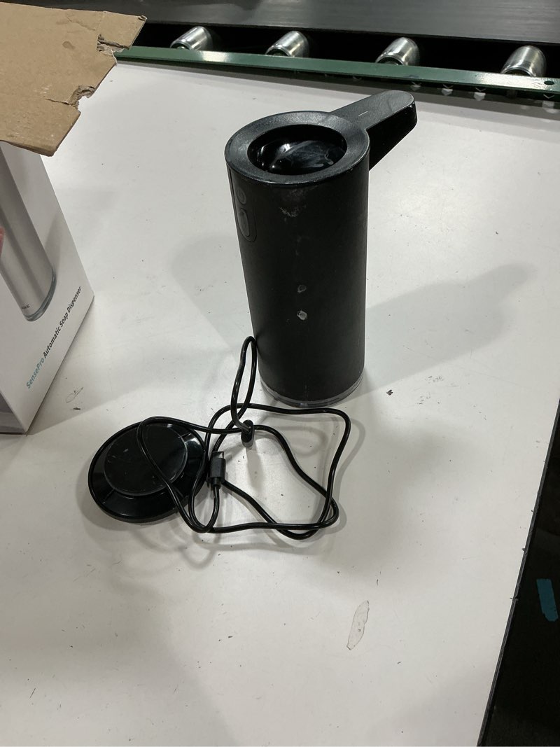 Condition photo showing As Is for aike sensepro automatic soap dispenser type-c rechargable, stainless matte black coating 12.8 fl.oz. for liquid soap