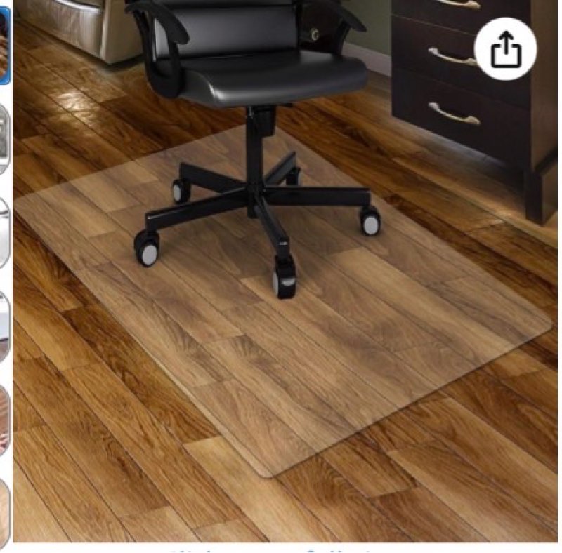 Clear Chair mat for Hard Floors 36 x 48 inches