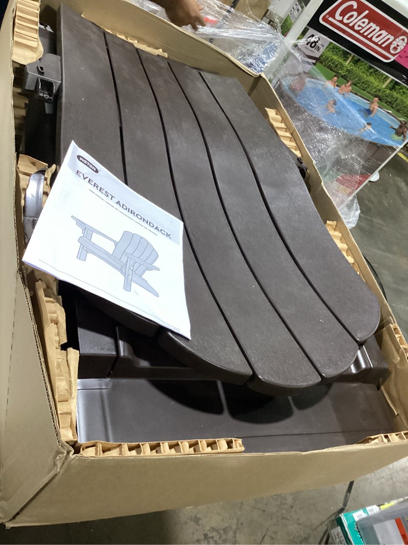 Condition photo showing Good Condition for keter kiawah adirondack chair, weather?resistant resin outdoor patio chair, ergonomic design, all?weather seating for garden, deck & backyard, deep brown