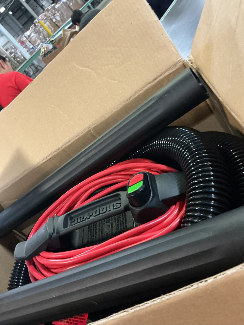 Condition photo showing As Is for shop-vac 4-gallon 6 hp corded wet/dry shop vacuum with accessories included