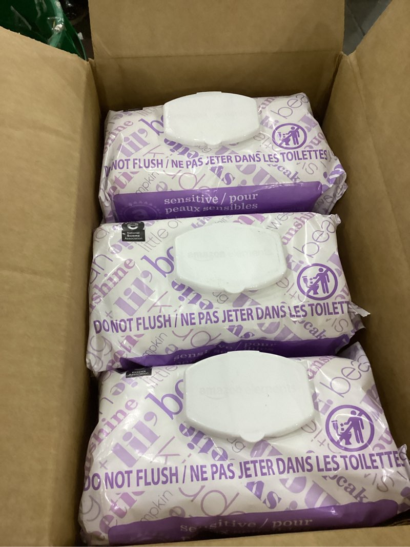 amazon elements baby wipes, sensitive, 810 count, 90 count (pack of 9)