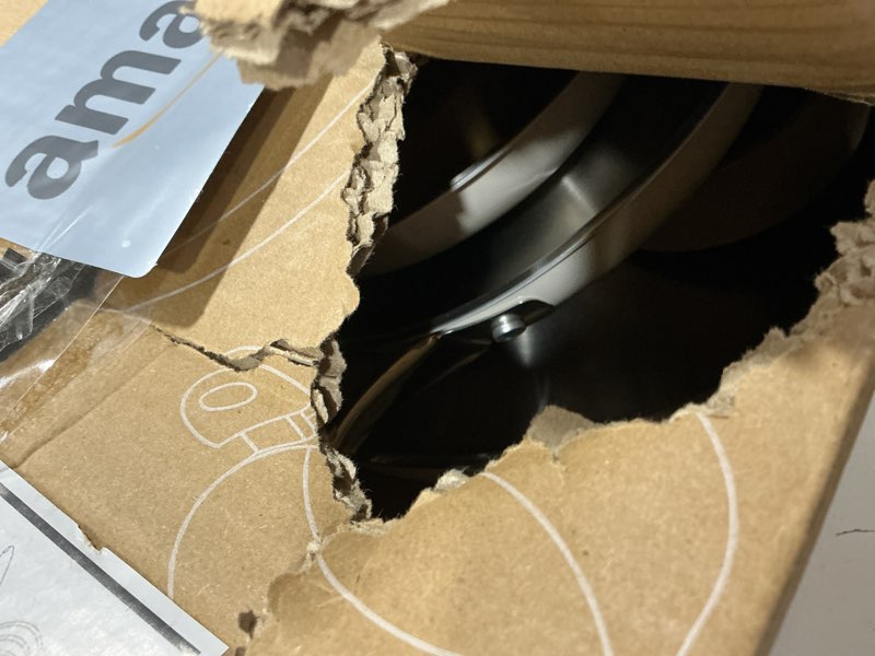 Condition photo showing Good Condition for michelangelo 18/10 stainless steel frying pan set, 8" / 9.5" / 11" cooking pans, triply base stainless steel pan set with ergonomic handle, induction compatible silver 8-9.5-11-inch w/o lid