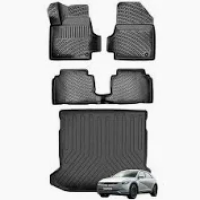VOUKIY All Weather Car Floor Mats & Cargo Liner Set Fit for Hyundai Ioniq 5 N 2025 Floor Liners Trun
