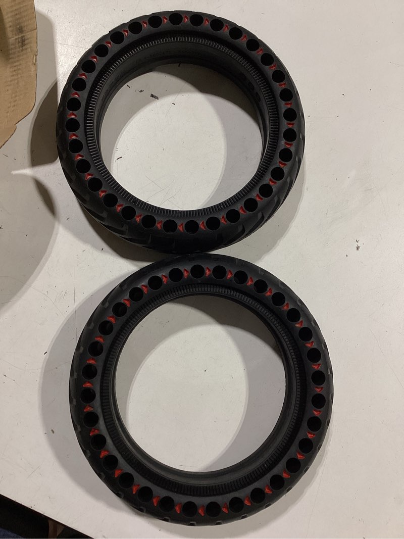 Condition photo showing Good Condition for cooryda solid tire for xiaomi m365 electric scooter mijia m365 pro/gotrax gxl v2/xr, 8.5 inches electric scooter wheels 8 1/2''honeycomb solid tires new red 2pcs