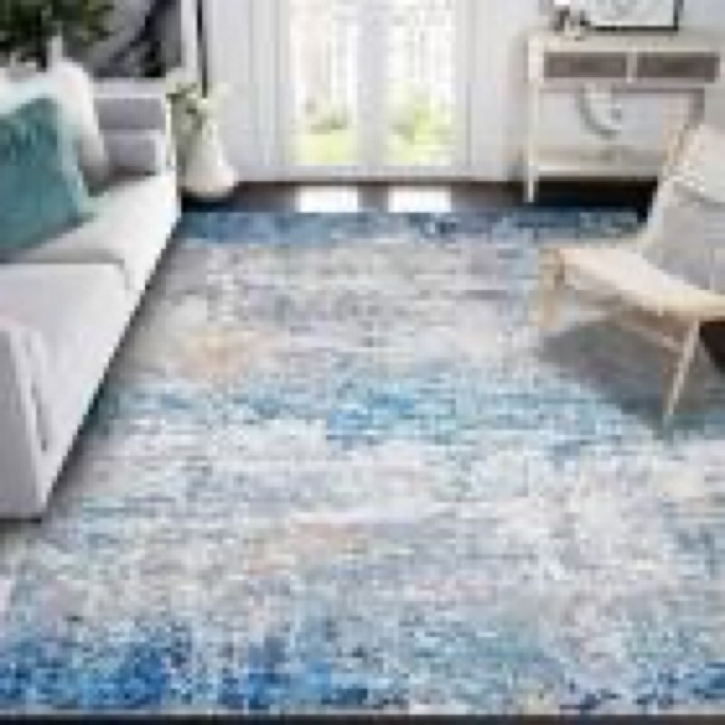 ThreadGlobe Area Rugs for Living Room, Modern Abstract Faux Wool 9x12 Area Rug, Soft Stain-Resistant