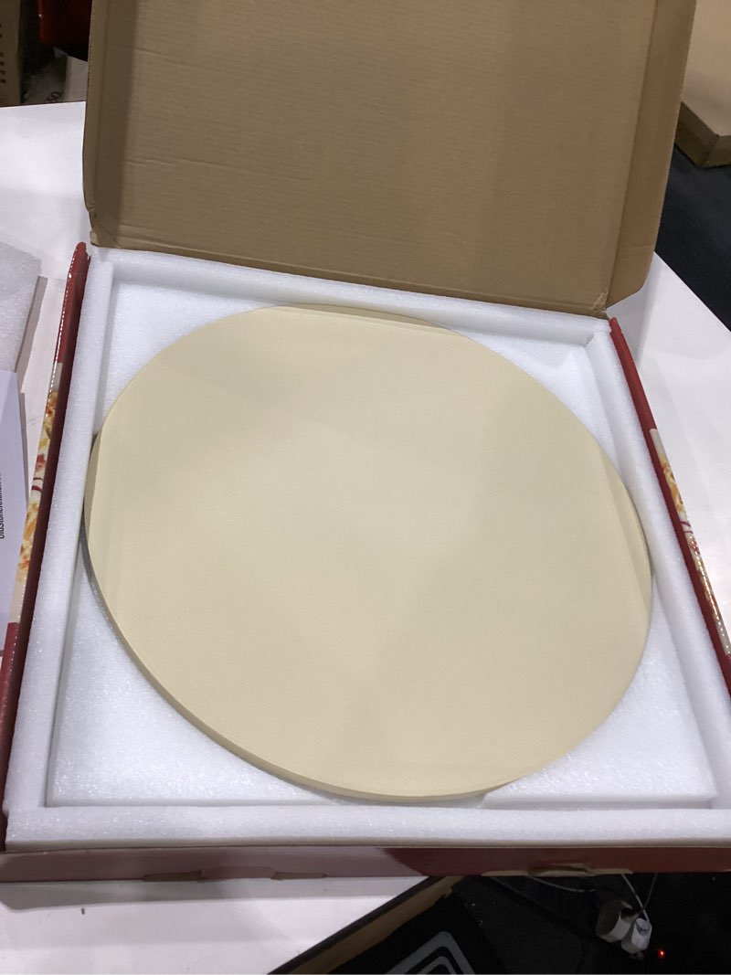 Condition photo showing New/Like New for old stone round pizza stone, 16-inch