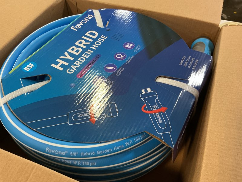 Condition photo showing New/Like New for fevone no kinking water hose, flexible garden hose, drinking water safe hose, 5/8 inner diameter hose, 3/4 aluminum fittings with swivel handles (80 ft) 80' (feet)