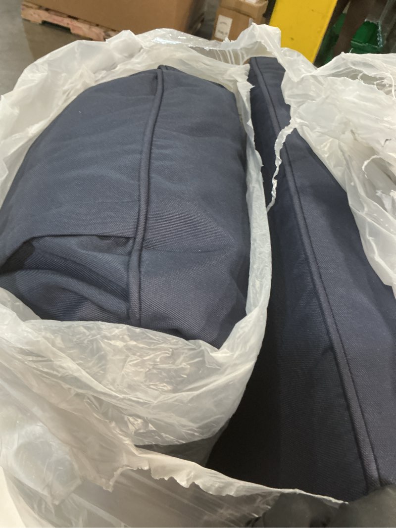 Condition photo showing Good Condition for aaaaacessories outdoor seat cushions for chairs, fade-resistant, waterproof patio furniture replacement cushions, 20" x 18" x 3" + 20" x 17", navy blue