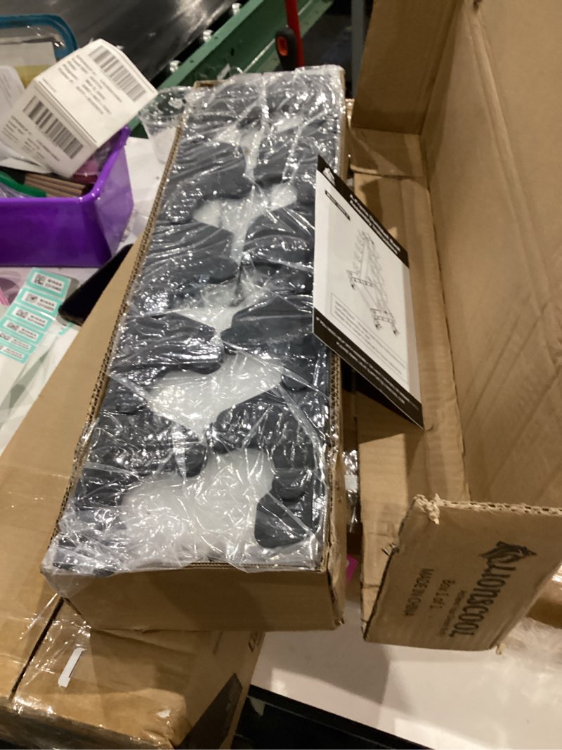 Condition photo showing New/Like New for LIONSCOOL Premium Solid Steel Dumbbell Rack Stand Only, A-Frame Portable Weight Storage Organizer with Optional Tray and Wheels, Perfect for Home Gym Fitness Storage (200LBS/300LBS/700LBS Weight Capacity Available) Small, 200 LBS (for 2-15lb Neoprene Dumbbells)