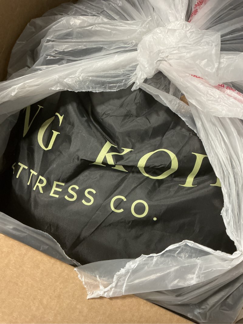 Condition photo showing As Is for Similar King Koil Luxury Air Mattress Queen with Built in Pump, Integrated Premium Pillow Inflatable Airbed for Guests, Camping & Home (Manufacturer Warranty) Black Queen