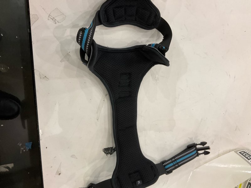 Condition photo showing As Is for No Pull Dog Harness Adjustable Reflective Oxford Easy Control Medium Large Dog Harness with A Free Heavy Duty 5ft Dog Leash (L (Neck: 18"-25.5", Chest: 24.5"-33"), Blue Harness+Leash) Large Blue Harness+Leash