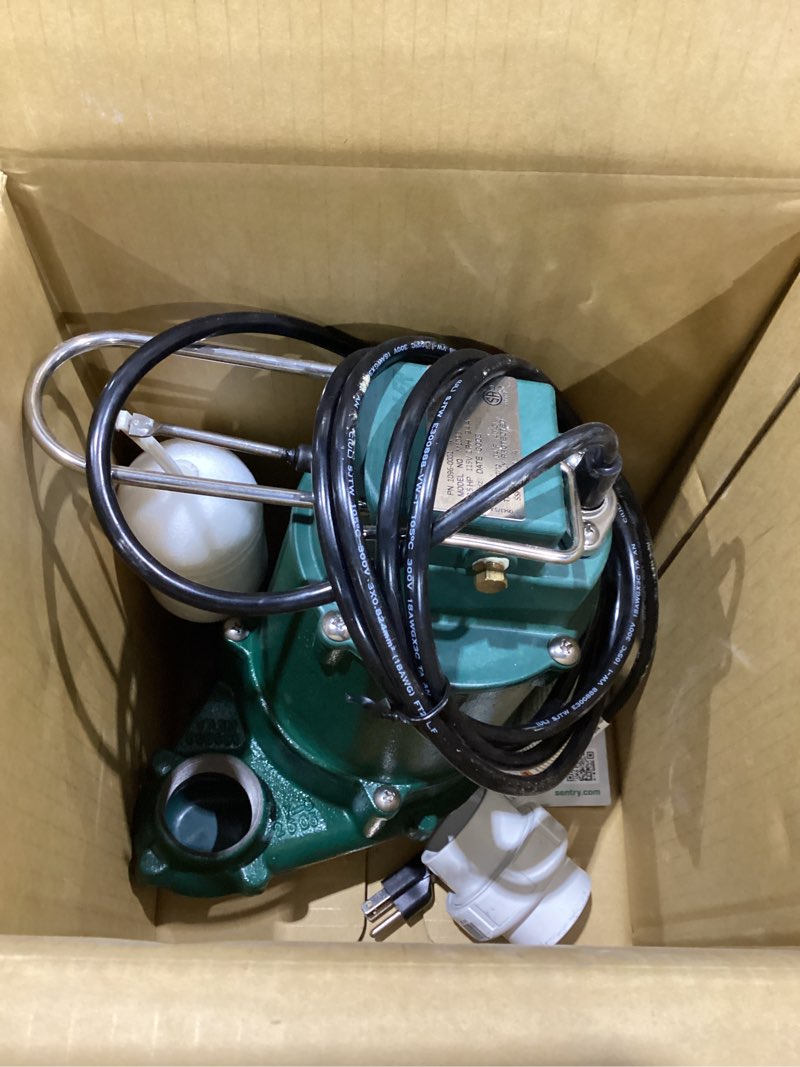 Condition photo showing Good Condition for zoeller 1/2 hp 4800 gph cast iron vertical float switch ac submersible sump pump