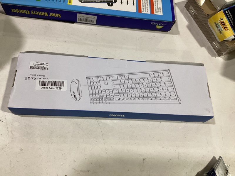 Condition photo showing Good Condition for wireless keyboard and mouse, vssoplor 2.4ghz rechargeable quiet full-size keyboard and mouse combo with nano usb receiver for windows, laptop, pc, notebook-black and blue