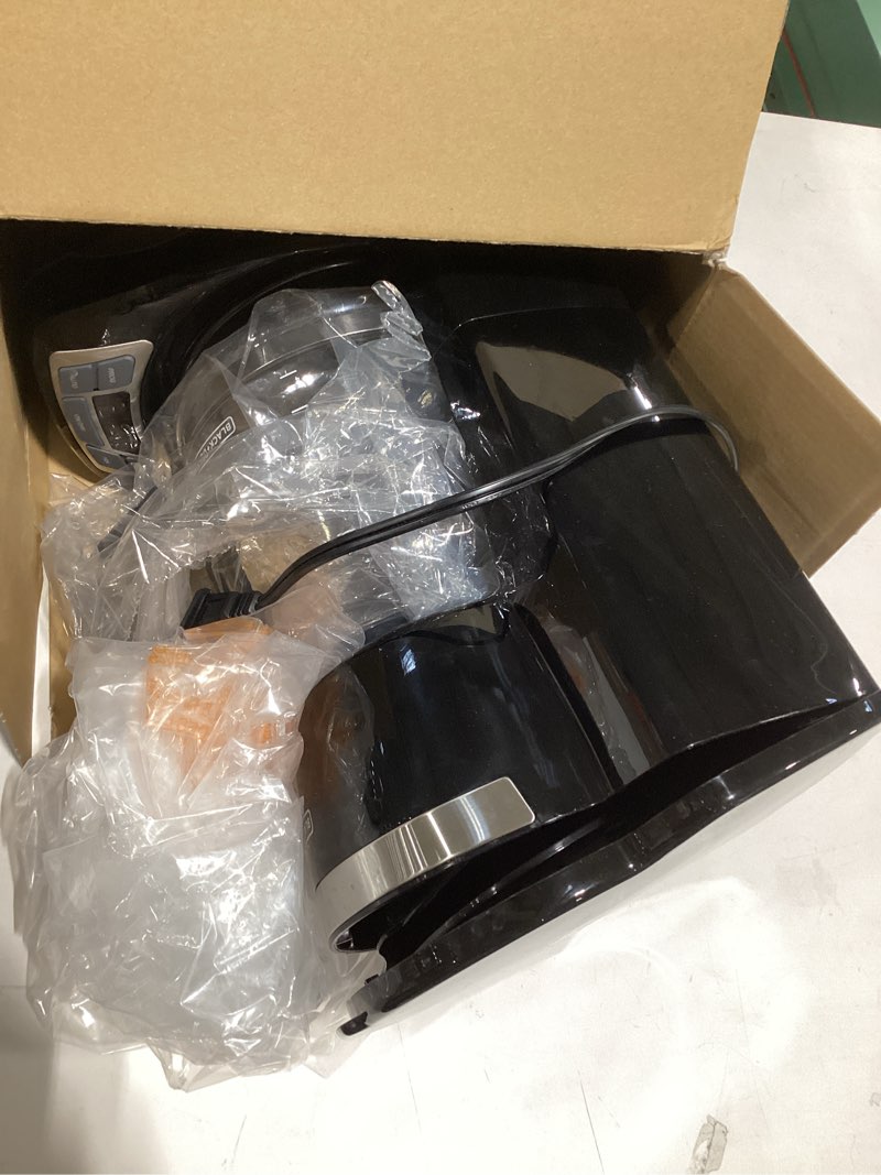 Condition photo showing Good Condition for black+decker 12-cup digital coffee maker, programmable, washable basket filter, sneak-a-cup, auto brew, water window, keep hot plate, black