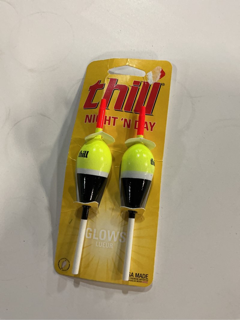 Condition photo showing Good Condition for thill night n day glow float fishing slip float yellow black 1 in. oval