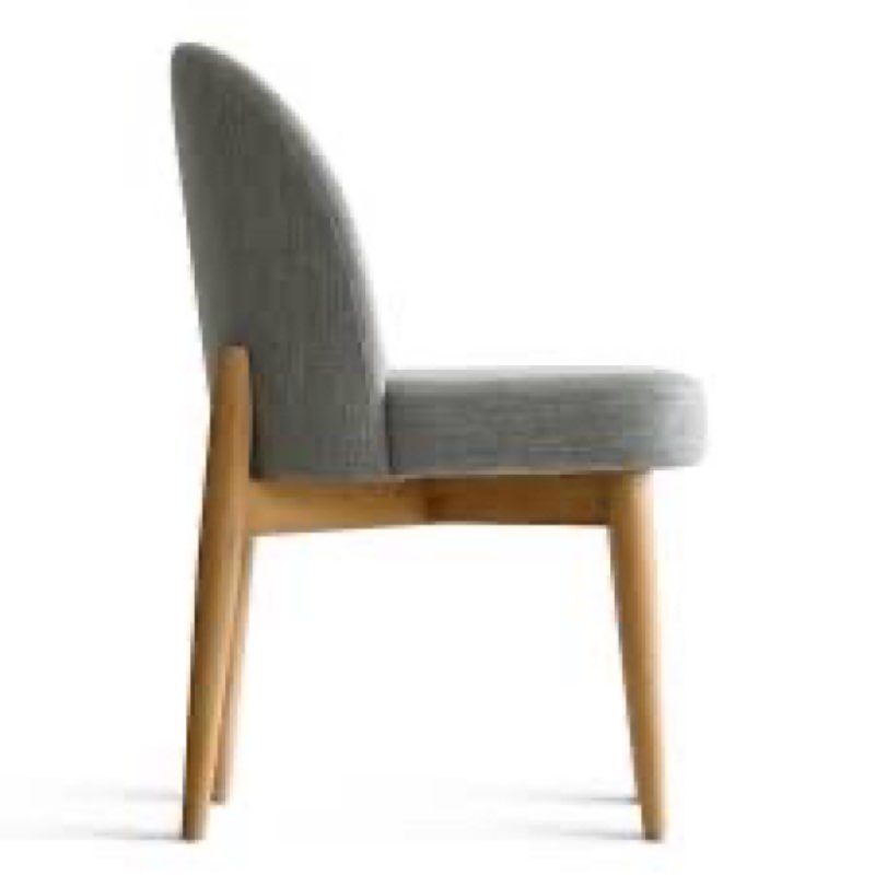 Linen Upholstered Parson Chair with Solid Wood Legs