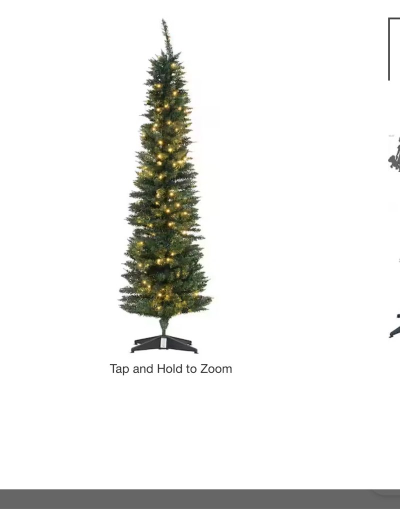 6 ft. Pre-Lit LED Slim Nobile Fir Artificial Christmas Tree with 200 Warm White Lights and 390 Tips