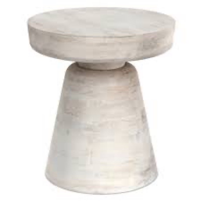 simplihome robbie solid mango wood 16 inch wide round contemporary rustic accent table in distressed