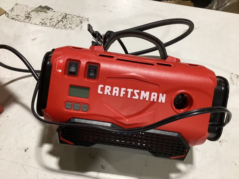 Condition photo showing As Is for craftsman v20 20-volt max / 120 lithium ion (li-ion) air inflator (power source: battery/car/electric)
