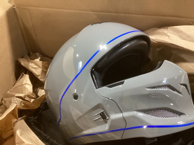 Condition photo showing Good Condition for Full Face Motorcycle Helmet for Unisex-Adult Dirt Bike ATV Scooter Cruiser 3/4 Face Motocross Helmet Interchangeable Mouth Cover DOT Approved Gray Small