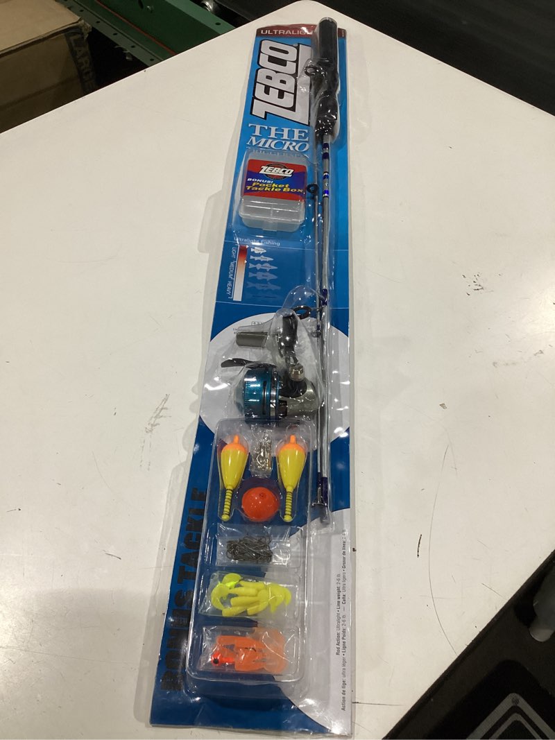 Condition photo showing New/Like New for zebco 33 micro trigger trout 6'6" spincast combo w/trout magnet tackle