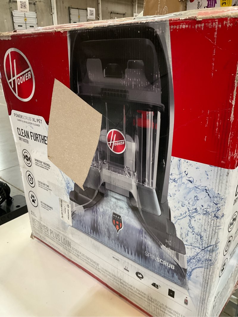 Condition photo showing As Is for hoover powerscrub xl pet carpet cleaner machine, upright shampooer, fh68050, black