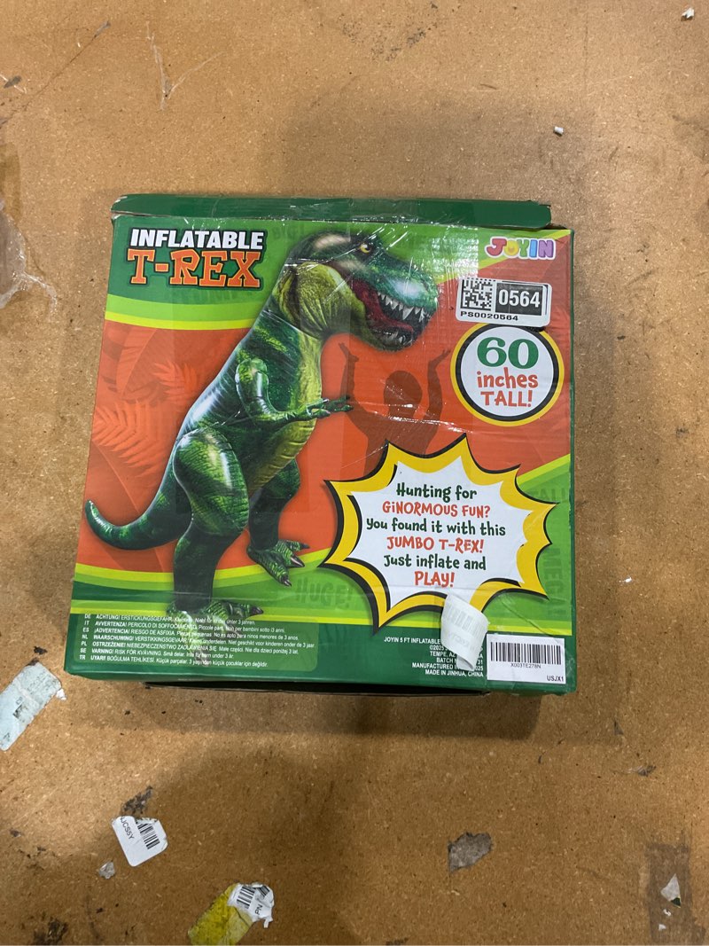Condition photo showing New/Like New for joyin 62” giant t.rex dinosaur inflatable for party decorations, birthday party gift for kids and adults, dinosaur pool toys (over 5ft. tall)