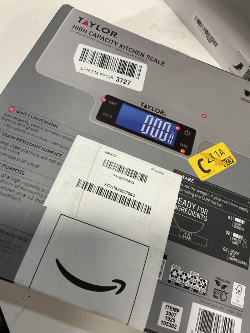 Condition photo showing Good Condition for Taylor 22lb Ultra-Precise Digital Stainless Steel Household Kitchen Scale, One, Silver Silver 22 LB