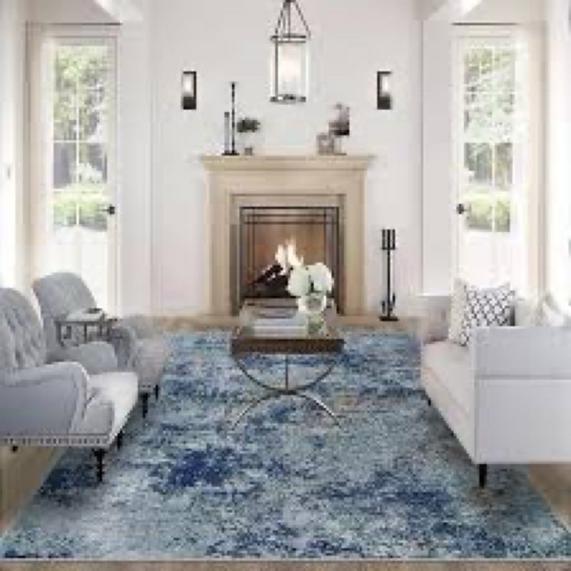 Area Rugs 9x12 Living Room: Large Machine Washable Area Rug with Non Slip Backing Non Shedding Abstr