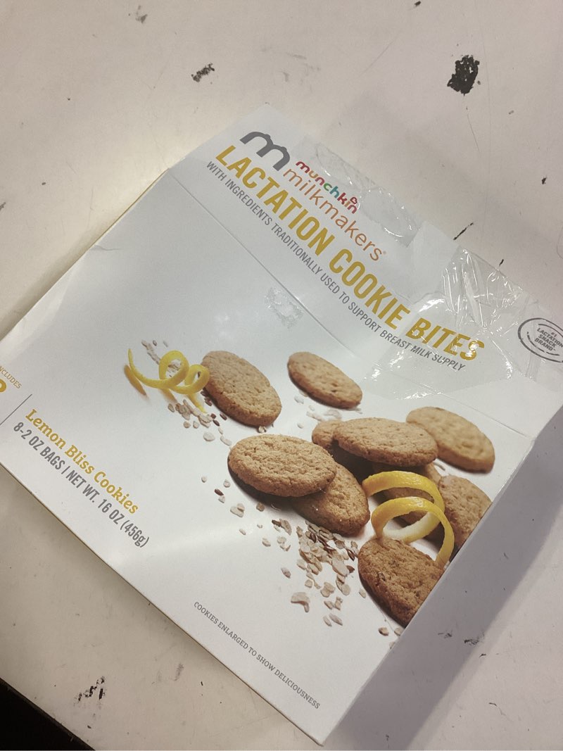 munchkin milkmakers lactation cookie bites in lemon bliss 8 pack