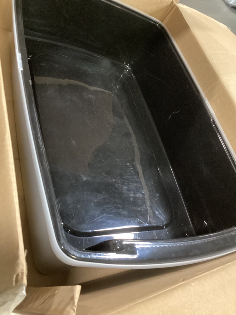 Condition photo showing Good Condition for iris usa cat litter box xx-large open top with high sided walls tall scatter shield scoop included easy clean plastic pan for big cats kittens multi-cat households 30"l x 20"w x 14"h black xxl black