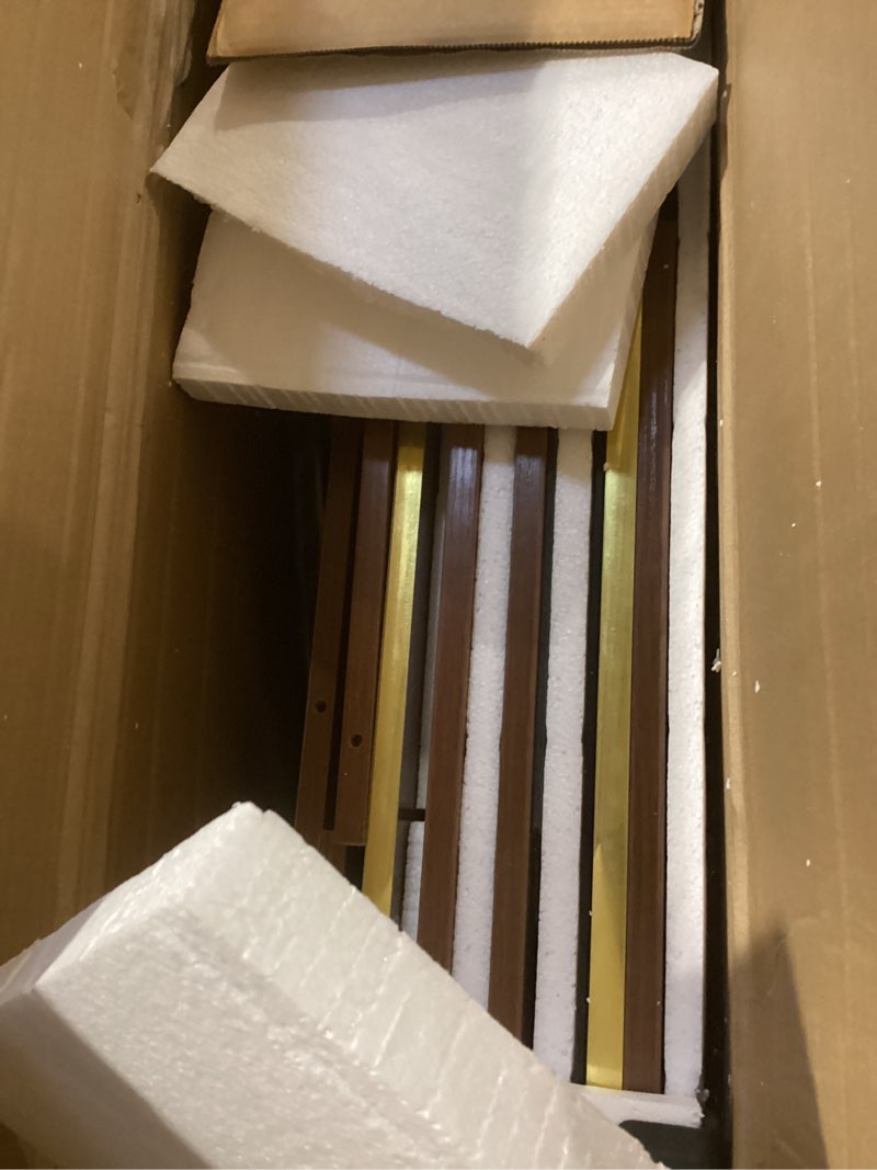 Condition photo showing New/Like New for Chrangmay 47.24" Big Modern Vanity Desk with Mirror and Lights,Makeup Vanity Desk with 5 Drawers and Storage Shelves & Power Outlet,Dressing Table with Glass Top, Brown