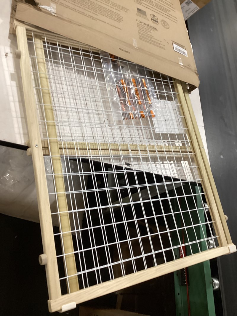 Condition photo showing Good Condition for wide wire mesh pet gate-color:white