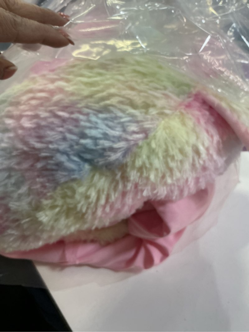 Condition photo showing Good Condition for Happy Nappers: Pillow & Sleepy Sack: Large - Rainbow Unicorn - 66 x 30, 2-in-1: Plush Animal Opens Into Sleeping Bag, Soft Play Character, Kids 3+