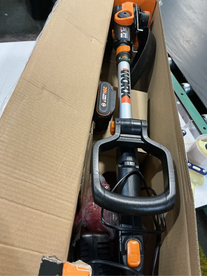 Condition photo showing Good Condition for worx string trimmer cordless gt3.0 20v powershare 12" edger & weed trimmer (1) battery & charger included wg163.8 12" string timmer