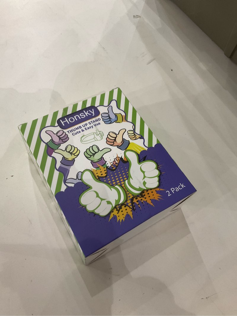 Condition photo showing New/Like New for Honsky Cell Phone Stand Holder 2-Pack,Thumbs Up Lazy Phone Stand,Universal Adjustable Flexible Dock for All Phones,Cute Perfect Valentine's Day Gifts for Him/Her,Gifts for Couples,Flag Blue/Pink for 4"-10" blue pink