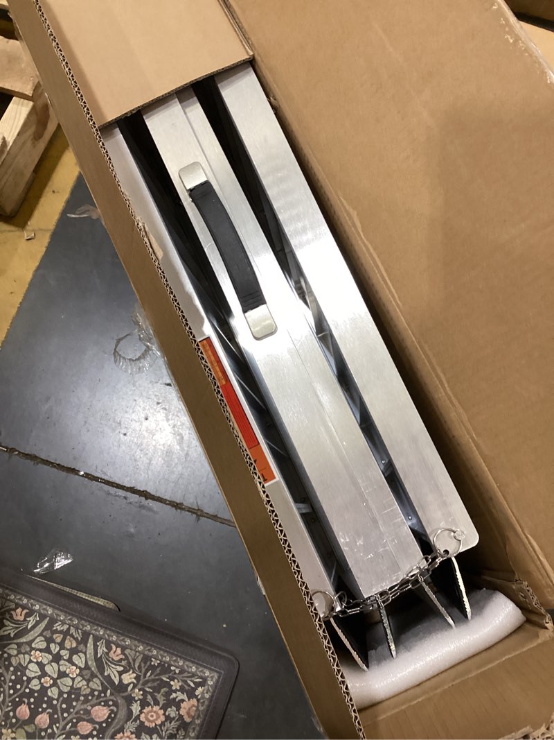 Condition photo showing Good Condition for vnn portable wheelchair ramp 5ft, seamless non-slip aluminum ramps for wheelchairs for home, handicap wheelchair ramps for home steps, aluminum loading dock plates aluminum 5ft (usable height 5-15 inch)