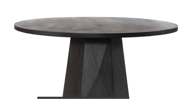 Kesling Modern Classic Coal Mango Wood Round Pedestal Dining Table - 60"(inconplete top only)