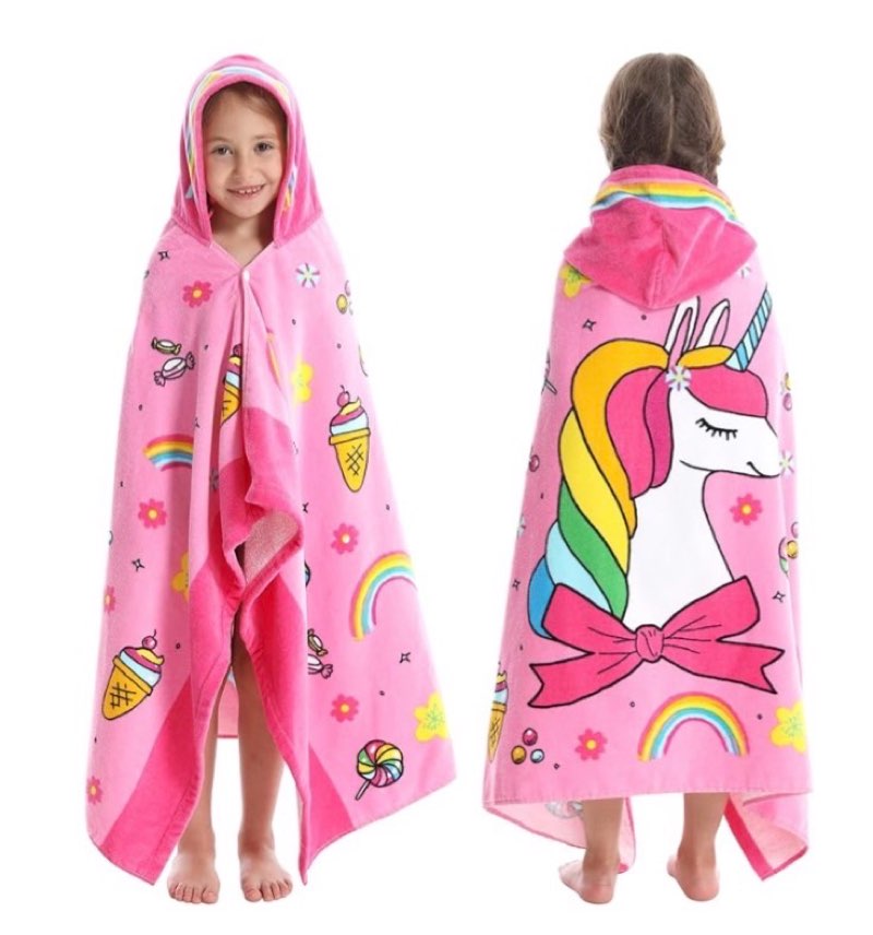 kids bath towels, kids towel girls boys hooded beach,bathroom,pool swim towels 30 × 50 inch large size ultra absorbent cute cartoon animal full vitality 100% cotton wearable wrap for child