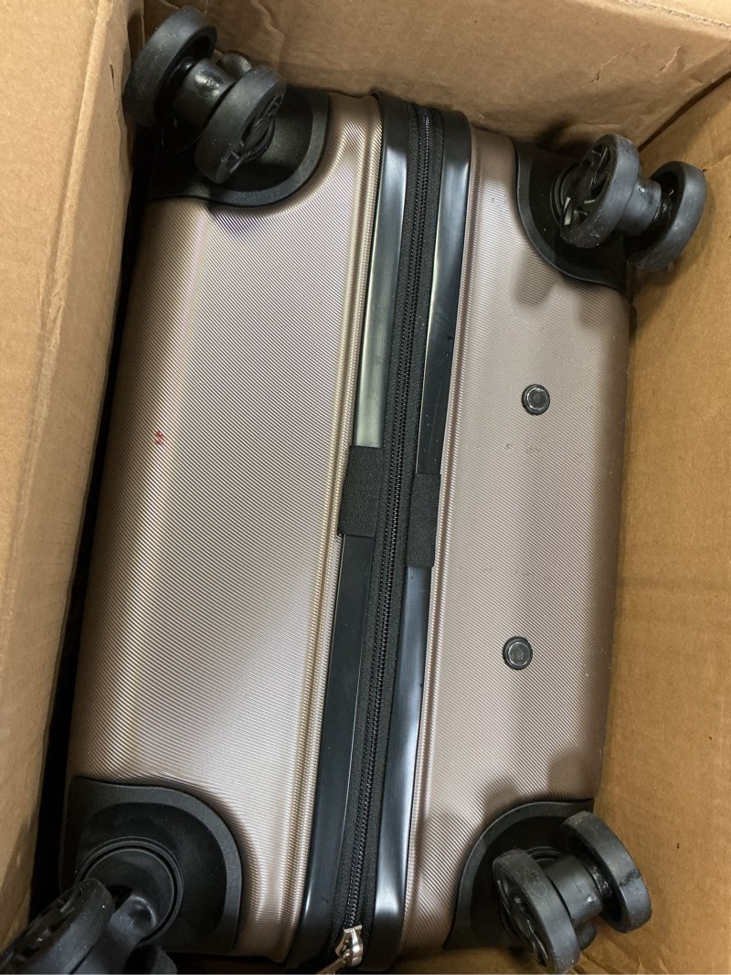 Condition photo showing As Is for Coolife Luggage Suitcase Carry on Hardside PC+ABS Spinner TSA Lock Telescopic Handle