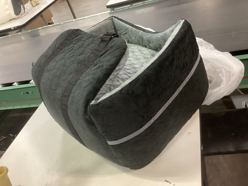 Condition photo showing As Is for Dog Car Seat for Small/Medium Dogs, Memory Foam Dog Booster Seat, Travel Safety Per Car Seat with Washable Removable Cover, Storage Pockets, up to 35 lbs(BlackGray) Black/Gray Small