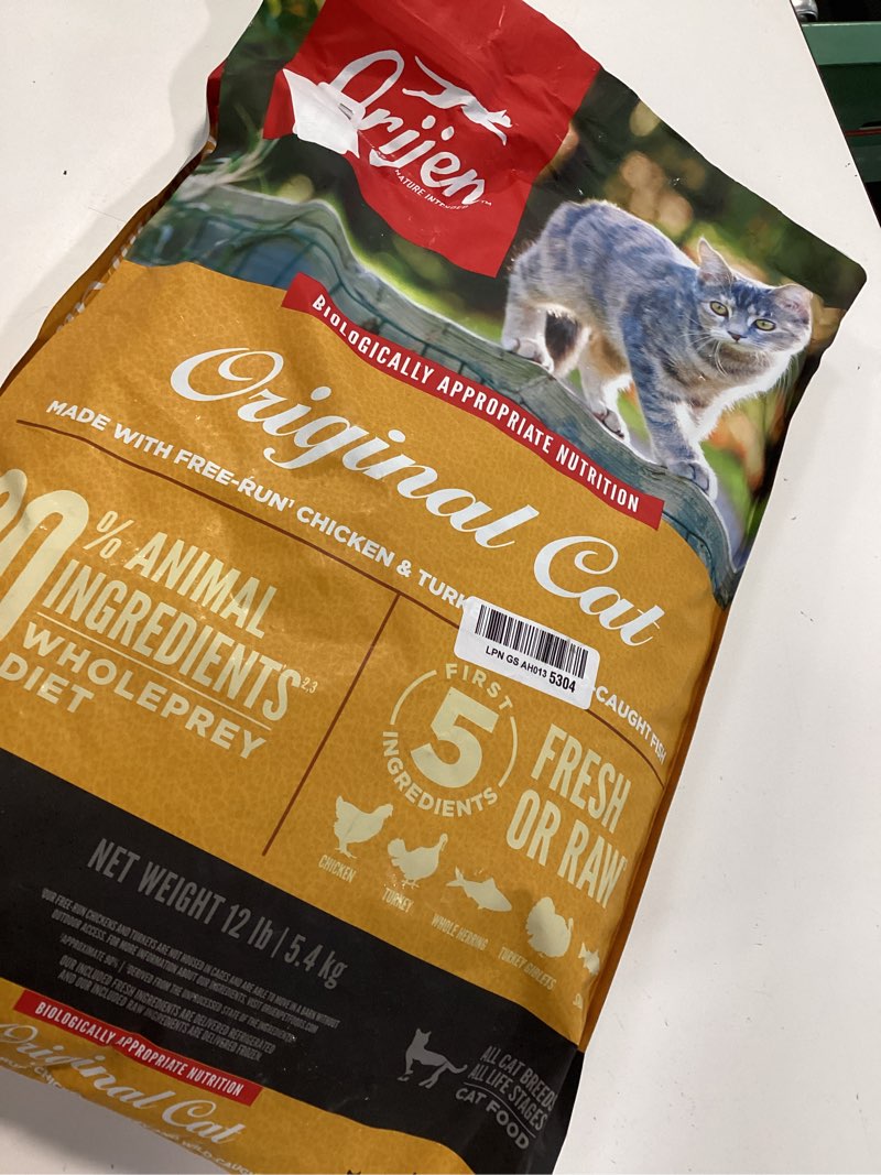 Condition photo showing Good Condition for orijen grain free high protein premium dry cat food original recipe 12lb bag original cat recipe 12 pound (pack of 1)