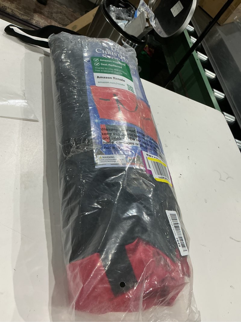 Condition photo showing New/Like New for camerons christmas tree storage bag - rolling w wheels, fits up to 9 ft tall disassembled artificial holiday trees - heavy duty 58"x24"x34" storage container w durable handles and tight zipper closure