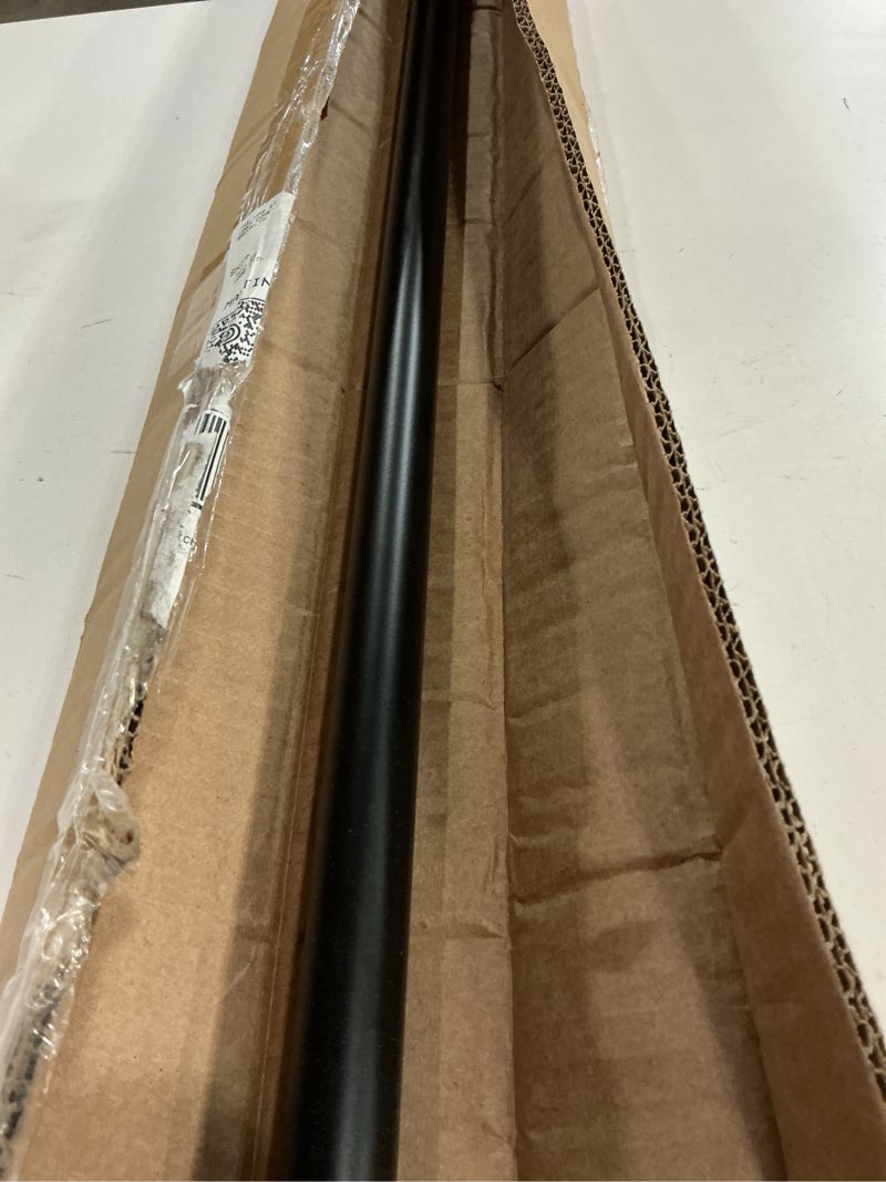 Condition photo showing Good Condition for amazon basics adjustable sturdy spring tension curtain rod, no drilling/no holes, 54-90", black, classic finial black 54-90" indoor
