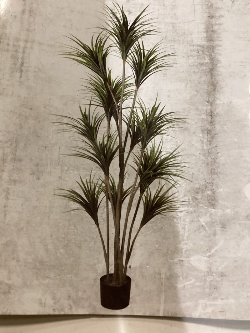 Condition photo showing Good Condition for AnTing Artificial Plants 8.2FT, Fake Dracaen Plam Tree Outdoor Indoor in Pot Large Dracaena Plam Plants for Living Room Patio Pool Garden Home Office Decor, Green