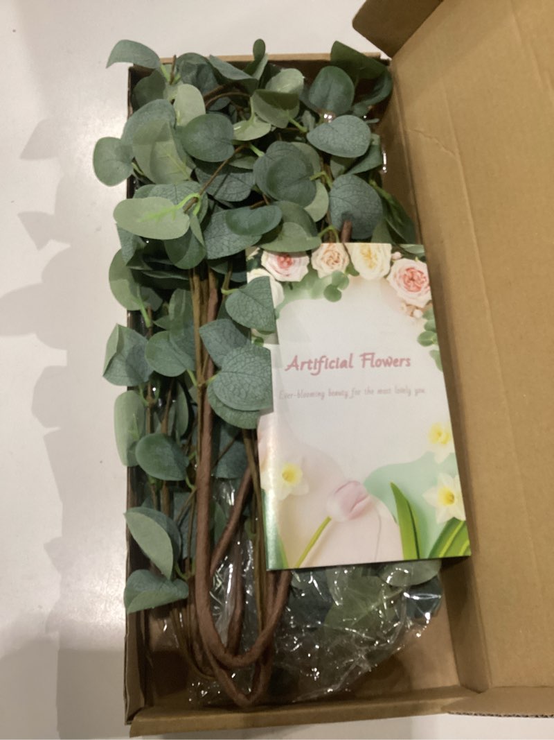 Condition photo showing New/Like New for 6 pcs 27" eucalyptus stems greenery stems eucalyptus leaf spray in green silk plastic plants floral artificial plants for home party wedding decoration green - 6 pcs